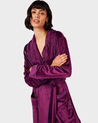 Velour Purple Midaxi Robe